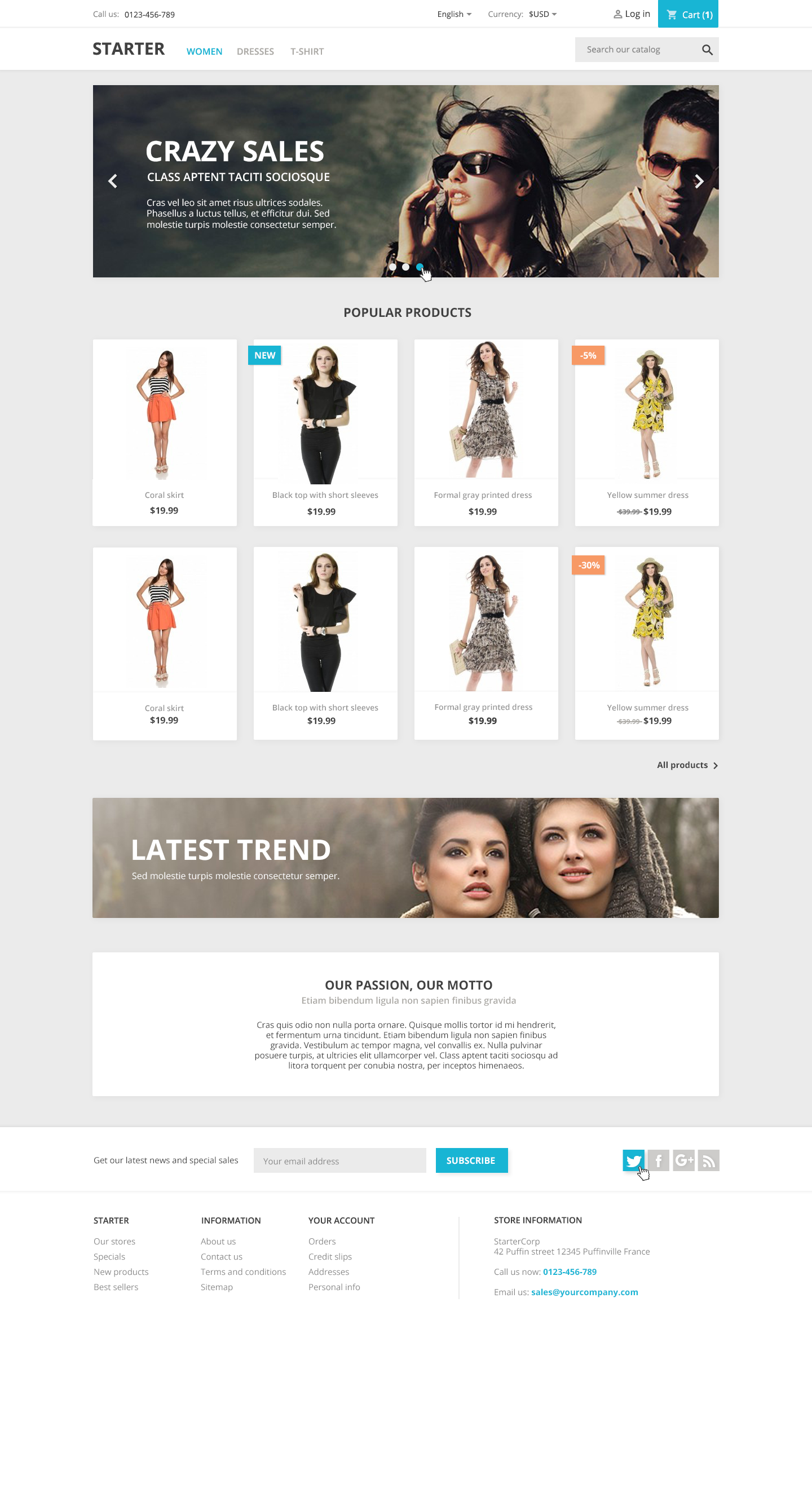 PrestaShop New Default Theme Home