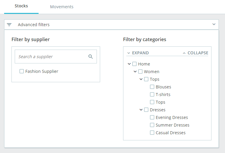 Advanced stock filters