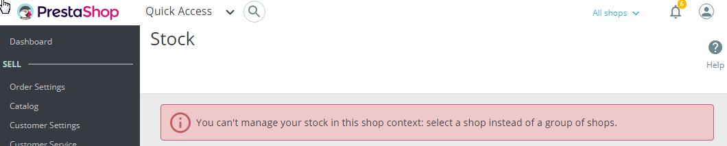 Multiestore warning