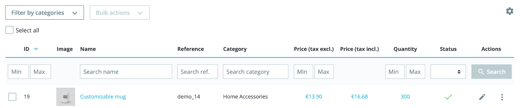 Improved Prices and Taxes display