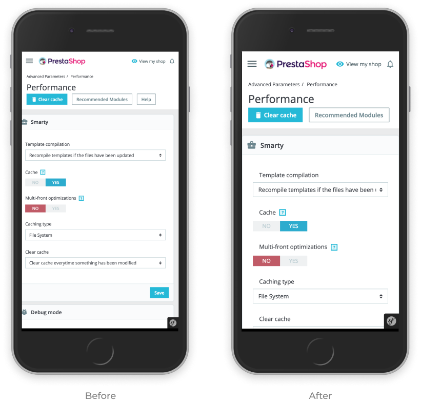 Improved BO mobile responsive