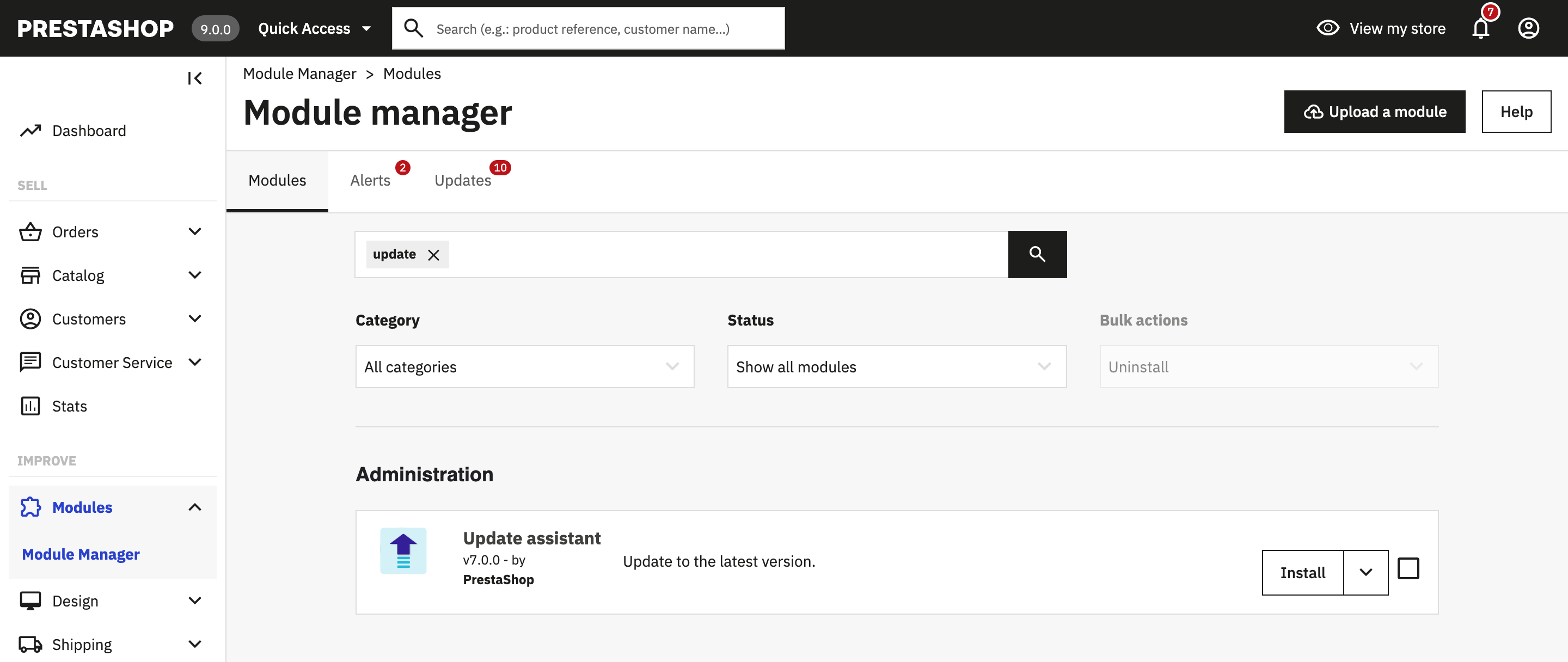 PrestaShop 9 Update Assistant