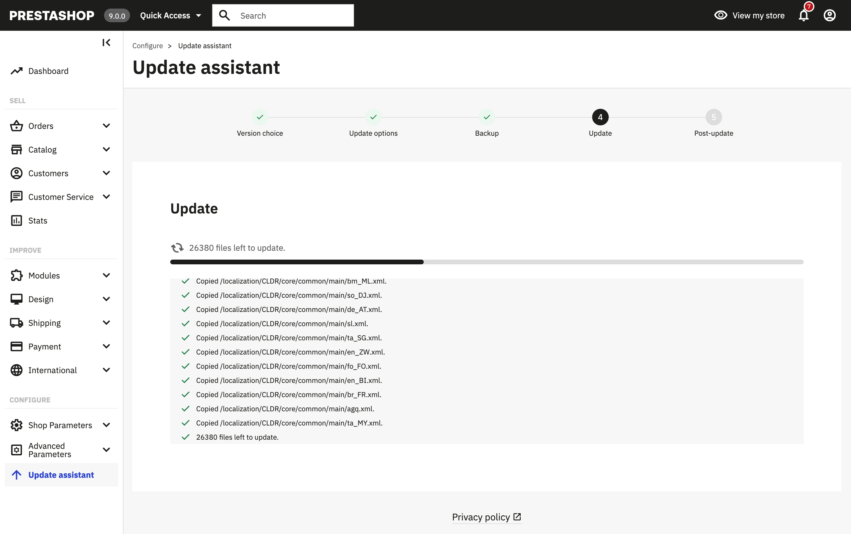 PrestaShop 9 Update Assistant