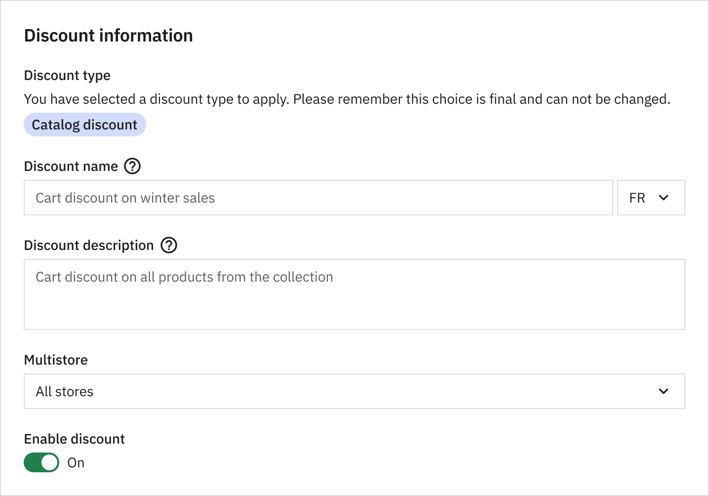 Discount General Information